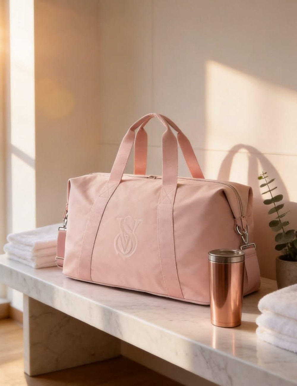 Сумка спортивна рожева Victoria Secret Metallic Duffle Bag